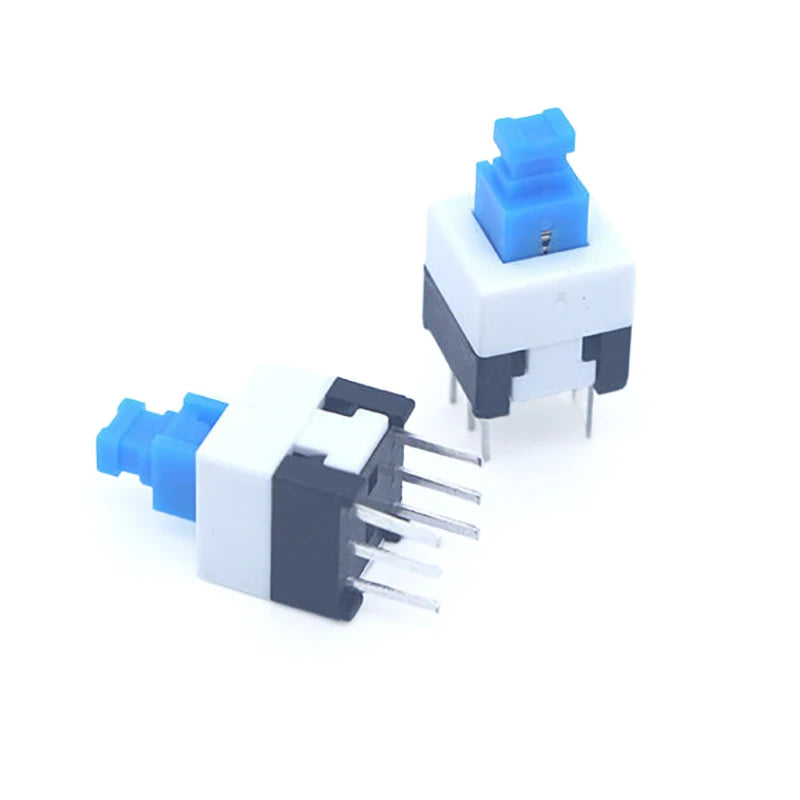 10Pcs/Lot 6 Pin DPDT Mini Push Button Flat Self-locking Switch G64 Multimeter Switch Micro Switch Kit Square 7x7x12mm
