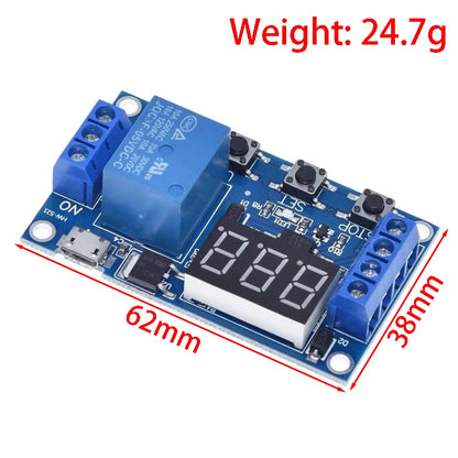 6-30V Relay Module with Power-Off Delay, Trigger & Timing Circuit, USB Interface