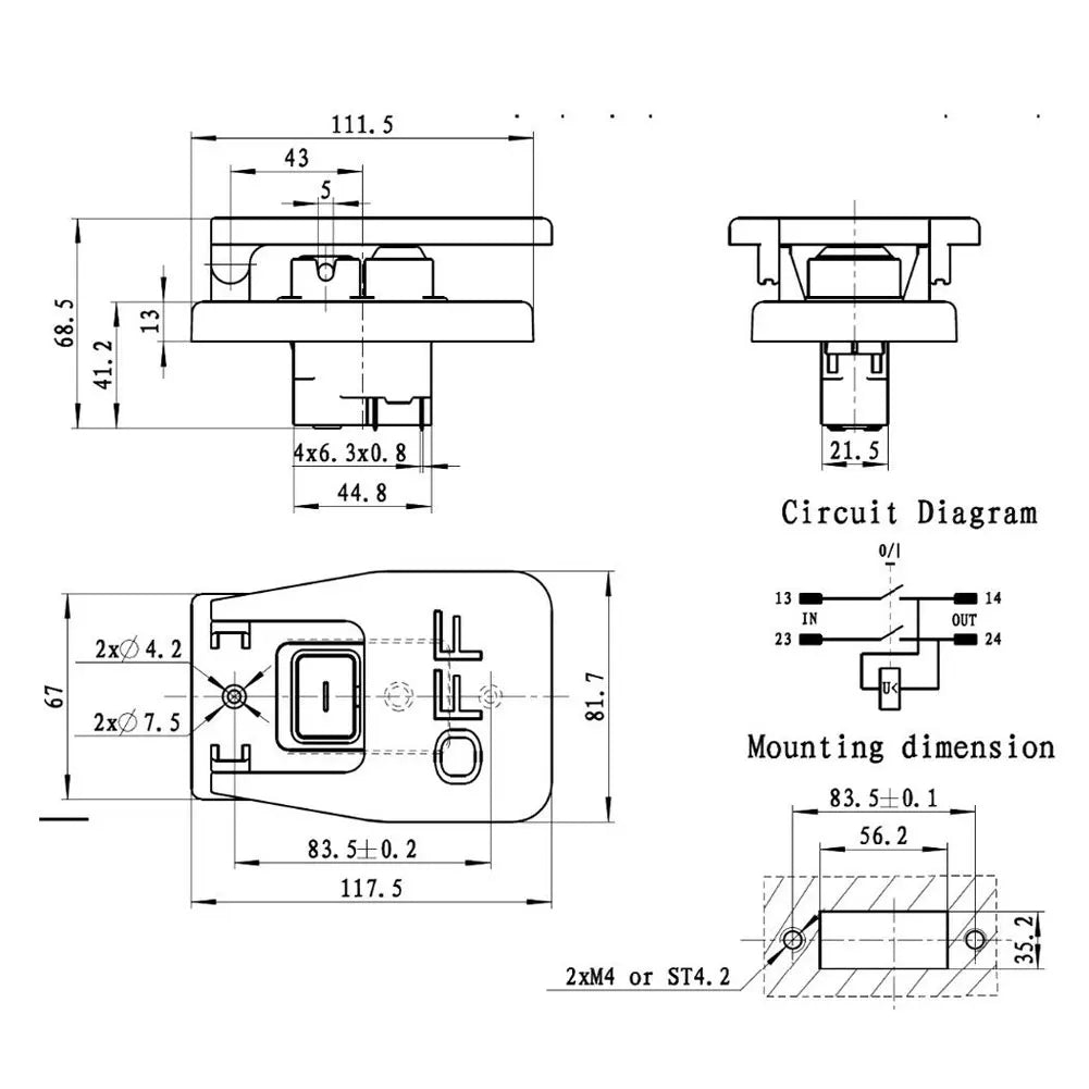 KJD17B16 Electromagnetic Push Button Switch 5Pin 240V with Safe Lock and Stop Cover for Lathe and Large Power Tools