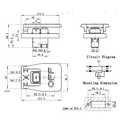 KJD17B16 Electromagnetic Push Button Switch 5Pin 240V with Safe Lock and Stop Cover for Lathe and Large Power Tools