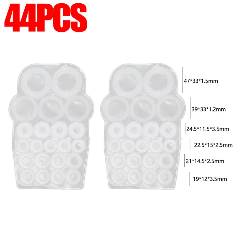 Silicone Flat Washers — Universal Leak-Proof Circular Seal Gaskets Hose Sealing Repair Kit 22/164pcs