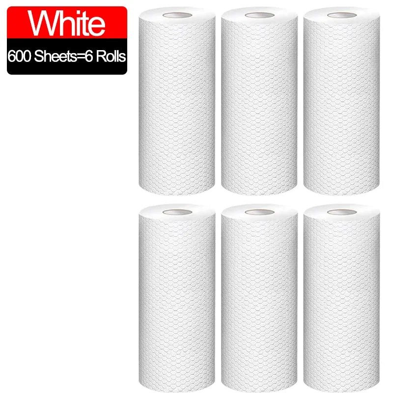 600/100pcs Reusable Kitchen Disposable Rags Reusable Non-Woven Cleaning Cloths Washing Dishcloths Rag Cloth Towels Scouring Pads