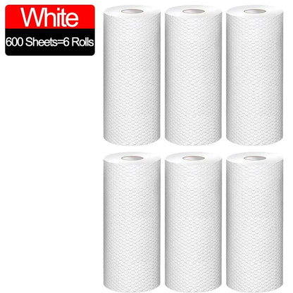 600/100pcs Reusable Kitchen Disposable Rags Reusable Non-Woven Cleaning Cloths Washing Dishcloths Rag Cloth Towels Scouring Pads