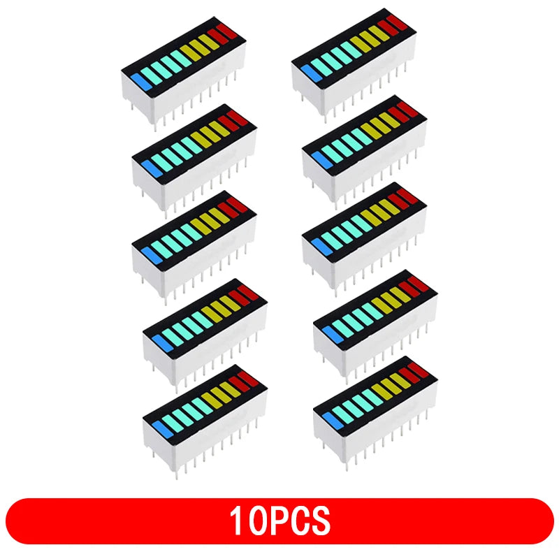 10-Segment Multicolor LED Light Bar Display Module Red Yellow Green Blue Indicator B10BRYGB