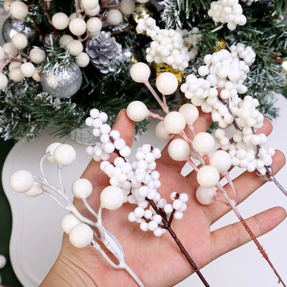 40/4PCS Artificial White Berries Stems Christmas Berry Branches Fake Fruit Flowers DIY Wedding Party New Year Home Decorations