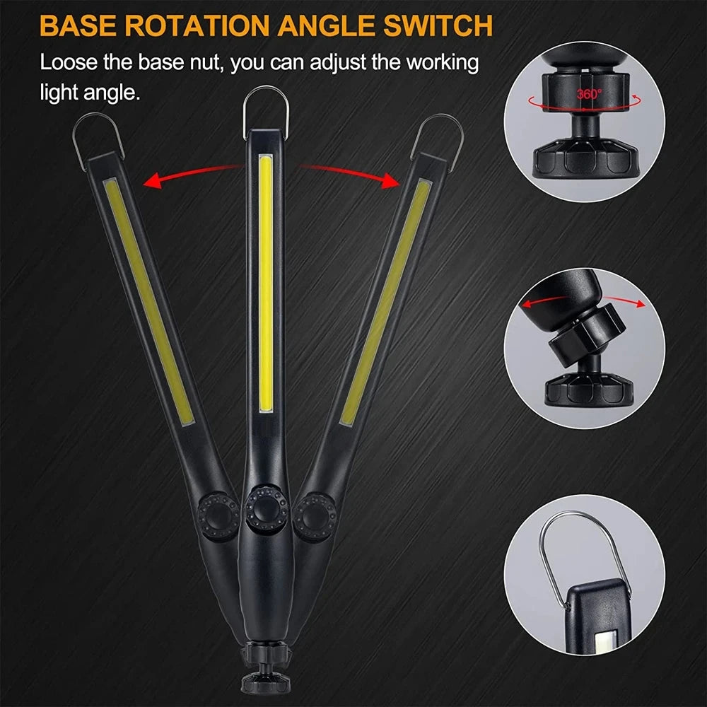 700LM COB LED Flashlight USB Rechargeable Magnetic Work Light Powerful Portable Lanterna Built In Battery 3000Mah Camping Torch
