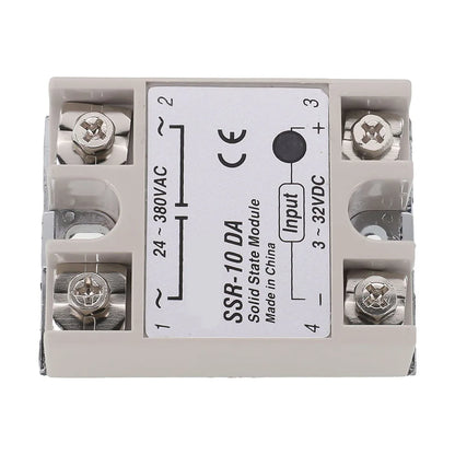 Single Phase Solid State Relay SSR-10DA DC Controlled AC Single-phase Solid State Relay 10A DC-AC Relay 3-32V DC To 24-380V AC