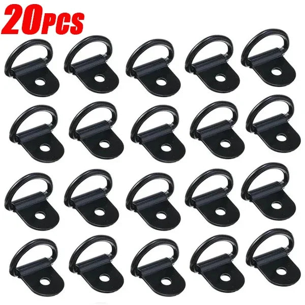 20/10pcs Stainless Steel D Shape Pull Hook Tie Down Anchors Ring Iron Cargo Tie Down Ring Car Truck Trailers RV Boat Accessories