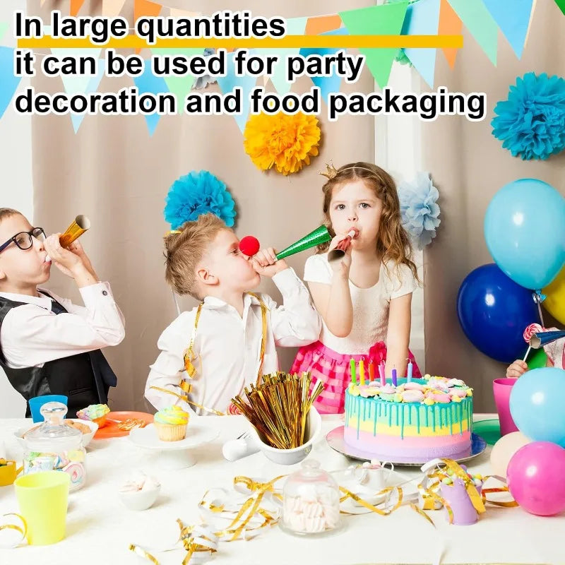 Reusable Metallic Twist Tie Bread Candy Bag Ties DIY Crafts Plant Flower Binding Wire Party Favor Gifts Wrapping Foil Twists Tie