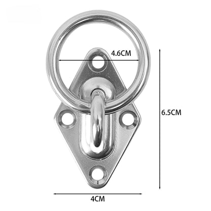 Heavy Duty Stainless Steel Pad Eye Plate – Rhombic Boat Wall & Ceiling Mount Hook Ring for Sun Shade Sail & Hammock