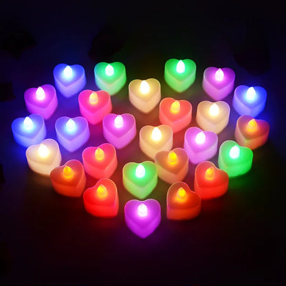 Heart-Shaped LED Flameless Candle Battery Tealight for Home Decor