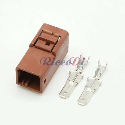 DJ7021-4.8-11/21 AMP TYCO 2-Pin Unsealed Automotive Connector OEM 1-142680-1 1-144835-2