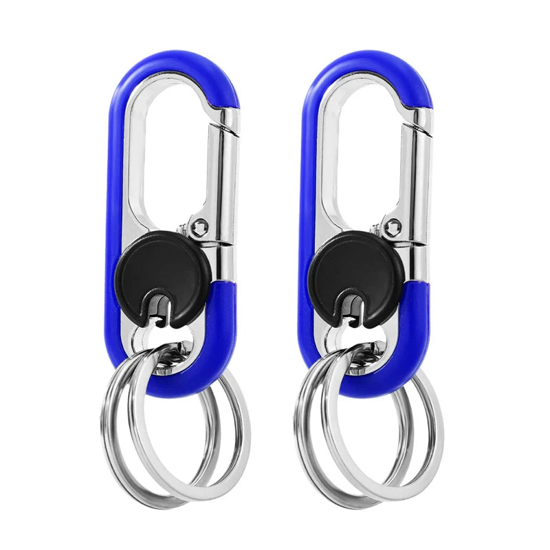 Men Stainless Steel Keychain Hook Carabiner Bottle Opener Double Ring
