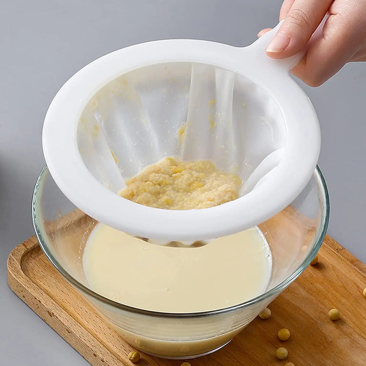 100/200/400 Mesh Reusable Nylon Ultra Fine Filter Mesh Strainer Spoon Sieve Soy Milk Juice Coffee Food Filter Kitchen Colander