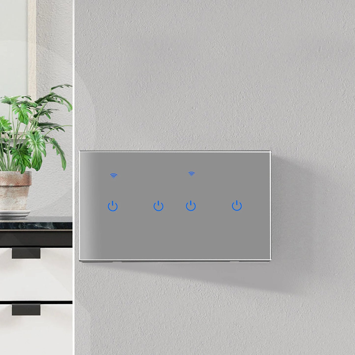 Home Automation Smart Home Experience WiFi Touch Switch Voice Control Switch Smart Home 100-240Vac 50 60Hz Sleek Modern Design