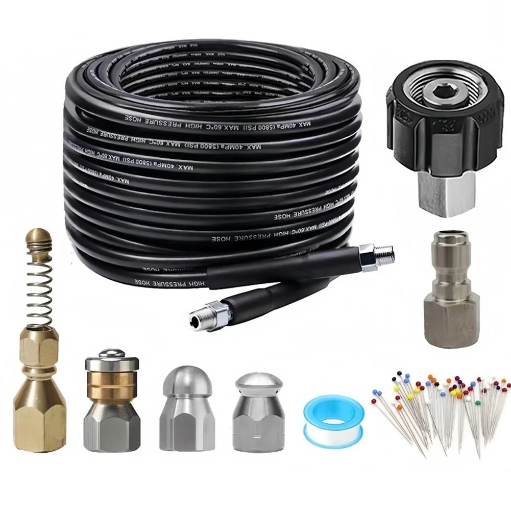 Outdoor Cleaning Drain Cleaning Hose 10 Meter Cleaning Hose Kit High Pressure Drain Pipe Cleaner Professional Cleaning Tool