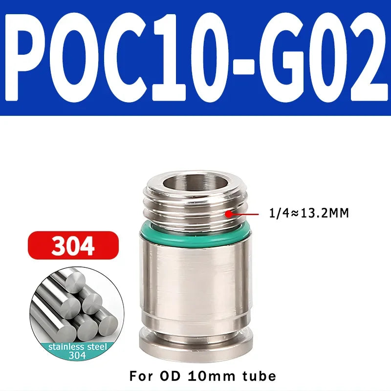 Stainless Steel 304 POC-G Internal Hexagonal Quick Insertion Pneumatic Fitting Gas Pipe Quick Insertion Joint
