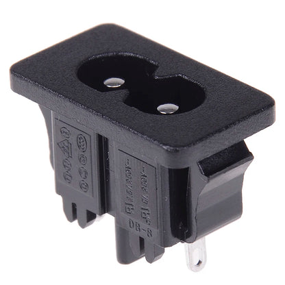 New 5Pcs IE320 C8 Power Plug AC250v 2.5a Iec320 C8 Male 2 Pins Power Inlet Socket Contor