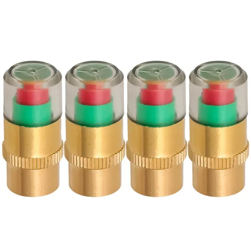 Car Tire Pressure Monitor Valve Stem Caps Sensor Indicator Eye Alert Copper Core Air Detection for Auto Motorcycle Safety Kit