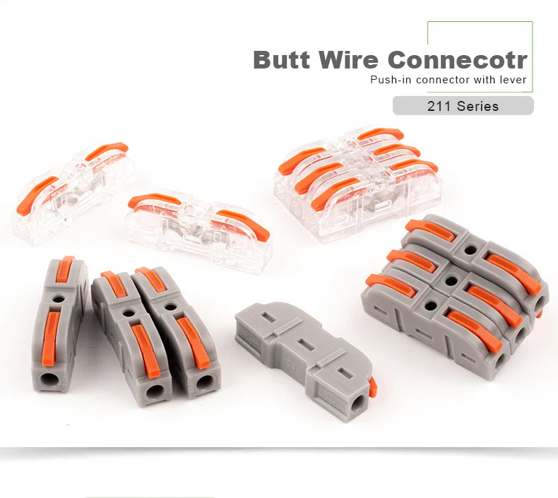 1 In 1 Out Wire Connector Fast Splicing Multiplex Compact Lever Crimp Terminal Block for Home Light Cable