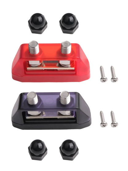 12V-48V Bus Bar M8 M10 DC Bus Bar Stainless Steel Studs Polycarbonate Plastic Cover Power Distribution For Yachts