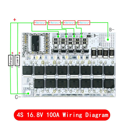 3S 4S 5S BMS 100A Lithium Battery Protection Board | 12V 16.8V 21V Li-ion Li-polymer Balance Charging Module