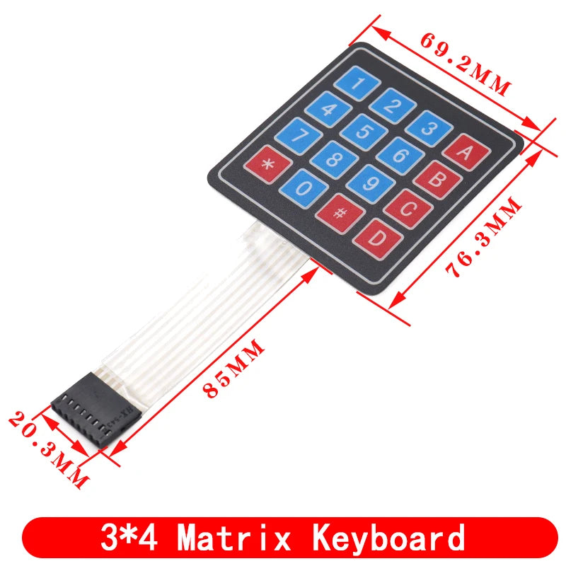 Matrix Membrane Switch Keypad Kit 1x4 3x4 4x4 4x5 Key Button Control Panel for Arduino