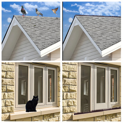 Plastic Bird Deterrent Spikes Anti-Climb Anti-Pigeon Cat Proof Set for Outdoor Roof Fence Ledge Guard Garden Humane Pest Control