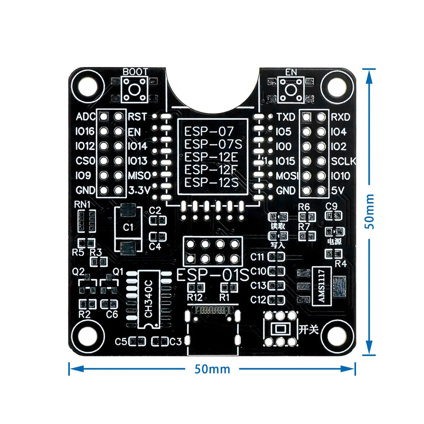 ESP8266/ESP32 Development Board Test Programmer and Downloader Socket for ESP Modules