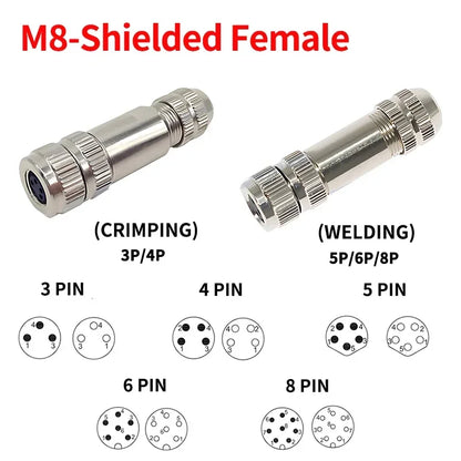 M8 Waterproof Aviation Connector Set 3–8 Pin Male Female Plug Socket for Proximity Sensor Straight Right Angle Flange Mount
