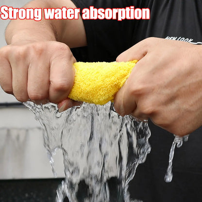 Multifunction Absorbent Microfiber Car Wash Towel Drying Cloth Rag for Auto Detailing Cleaning Polishing Waxing 45x30cm Yellow