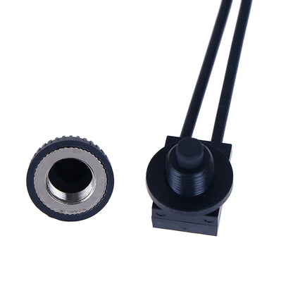 220V Waterproof Push Button On Off Switch With 4 Inch Lead Wire Black