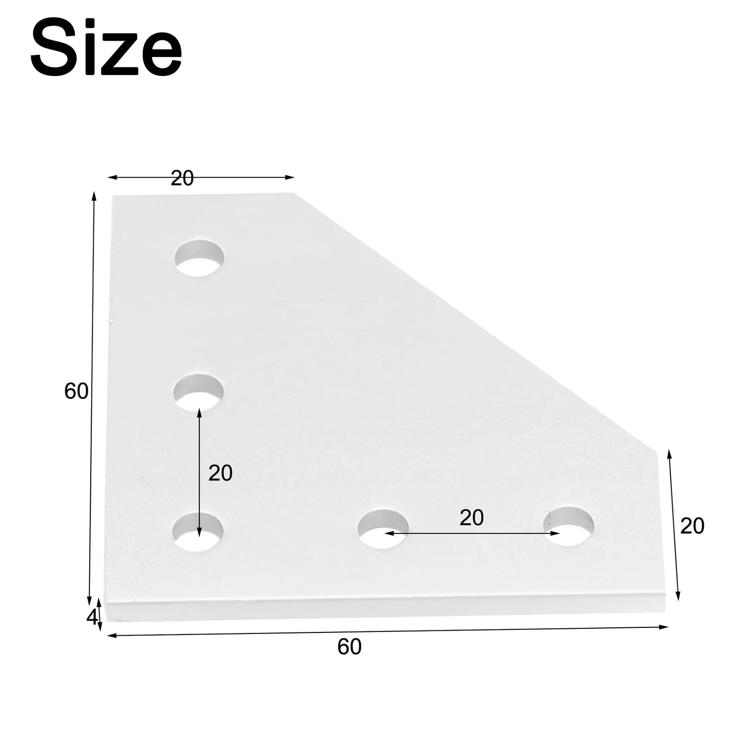 1 PCS  Plate Joint Board Plate Corner Angle Bracket For 2020 Aluminum Profile 5Hole 90 Degree Without Screws Home Hardware