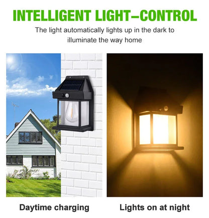 1-4PCS Solar Tungsten Filament Lamp Outdoor Waterproof Garden Wall Light Intelligent Induction Courtyard Villa Lighting Lantern