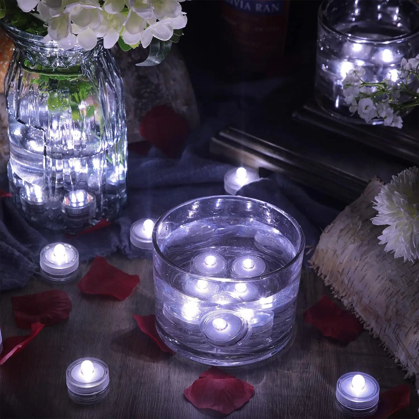 LED Flameless Waterproof Tea Lights Submersible Pool Candle Lights Decor