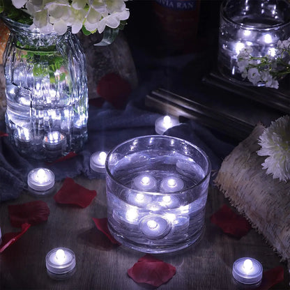 LED Flameless Waterproof Tea Lights Submersible Pool Candle Lights Decor
