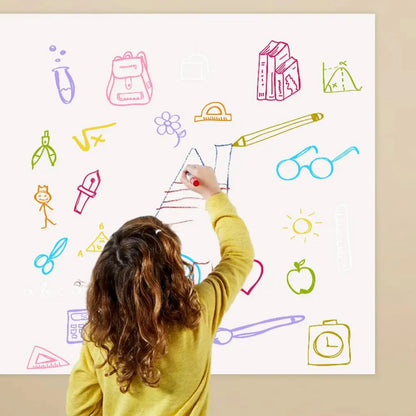 Electrostatic Whiteboard Wall Sticker – Premium Static Cling, No Damage, Easy to Clean & Reusable for Home, Office & School