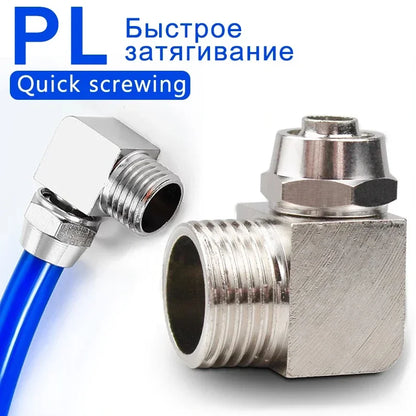 KPL Nickel-Plated Copper Pneumatic Quick Connector 1/8 1/4 3/8 1/2 Thread Fitting for Air Compressor Hydraulic System 4 6 8 10