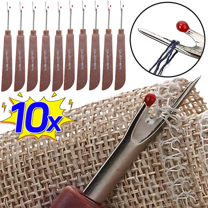 Steel Thread Cutter & Seam Ripper – Sewing Stitch Removal Knife with Wooden Handle for DIY Sewing & Needle Craft (1/10pcs)