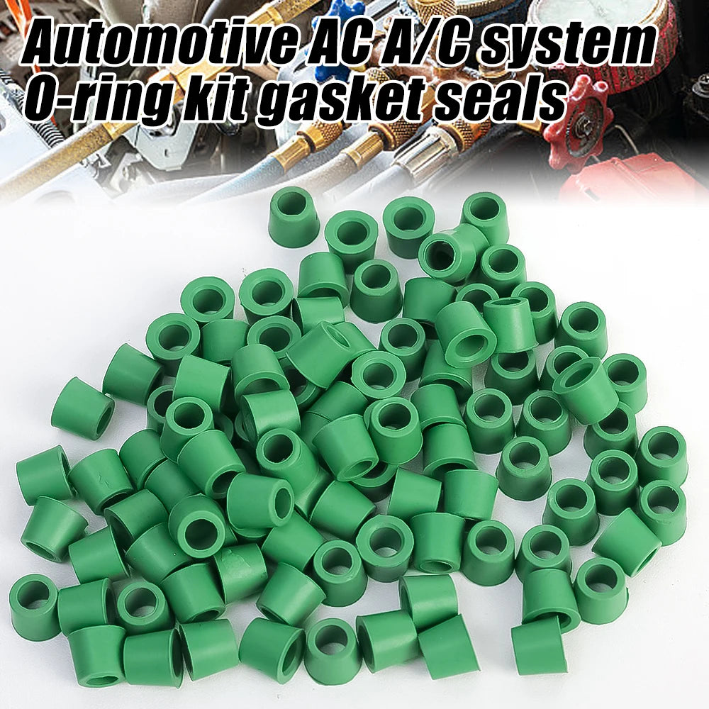 200/50Pcs Car Air Conditioning Line Repair Gasket “1/4" Charging Hose/Manifold Repair O-Ring Seal Rubber Gasket Auto Repair Tool