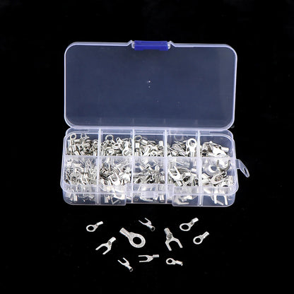 320PCS Non-Insulated Brass Terminals 10-in-1 Ring Fork U-Type Set