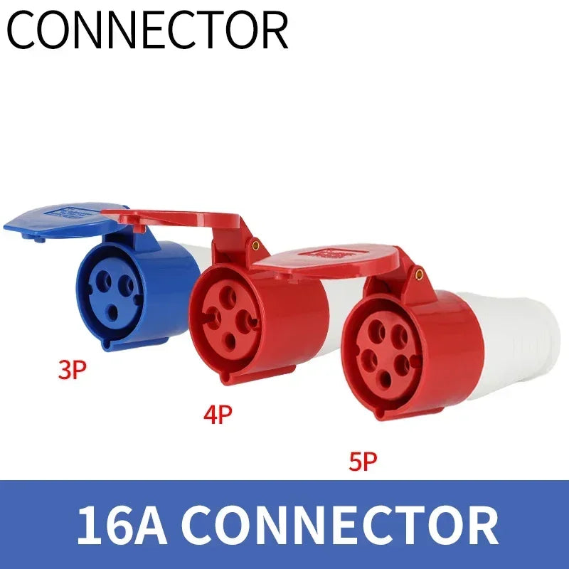 Industrial Plug and Socket Waterproof Connector 3PIN 4PIN 5PIN 16A 32A Electrical Connection Wall Mount Socket