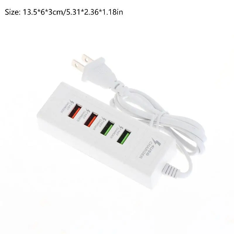 Multi Splitter Adapter Portable Travel Charger, 4 Ports USB Quick Charger, USB-C Charging Power Strip