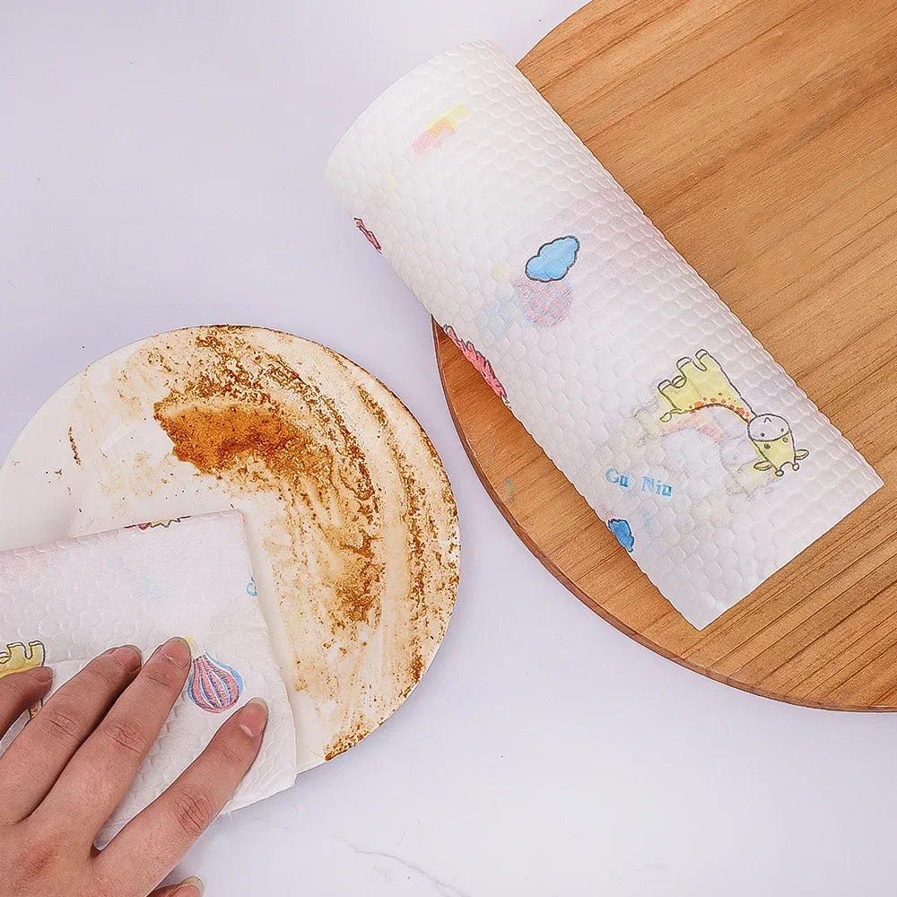 600/100pcs Reusable Kitchen Disposable Rags Reusable Non-Woven Cleaning Cloths Washing Dishcloths Rag Cloth Towels Scouring Pads