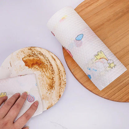 600/100pcs Reusable Kitchen Disposable Rags Reusable Non-Woven Cleaning Cloths Washing Dishcloths Rag Cloth Towels Scouring Pads