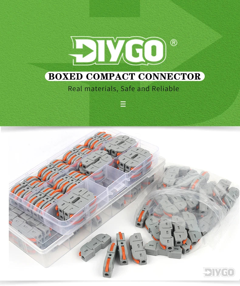 DIY GO Quick Splicing Multiplex Butt Wire Connector Compact Electrical Cable Terminal Block for Home Wiring Junction Box