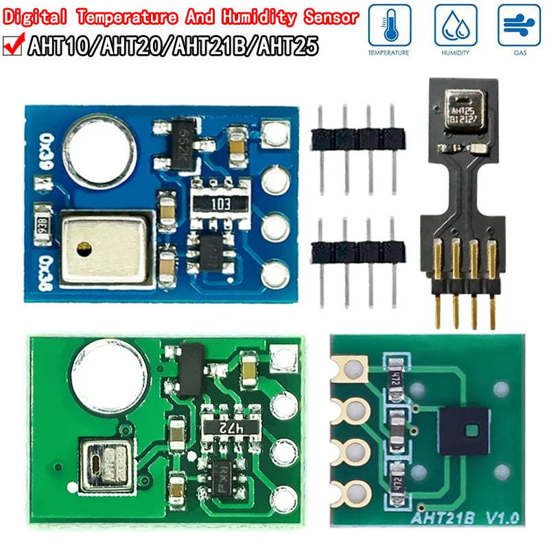 AHT10 AHT20 AHT21B AHT25 High-Precision Digital Temperature & Humidity Sensor Module with I2C