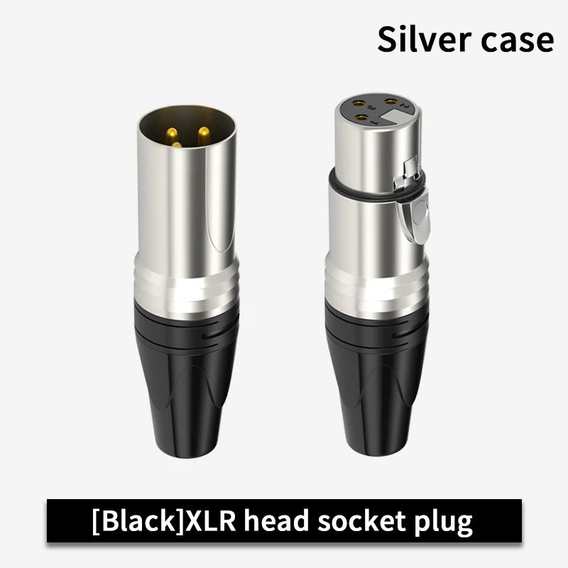 3Pin XLR Color Head Pure Copper Pin Male and Female Audio Microphone Connector Canon Welding Plug Socket
