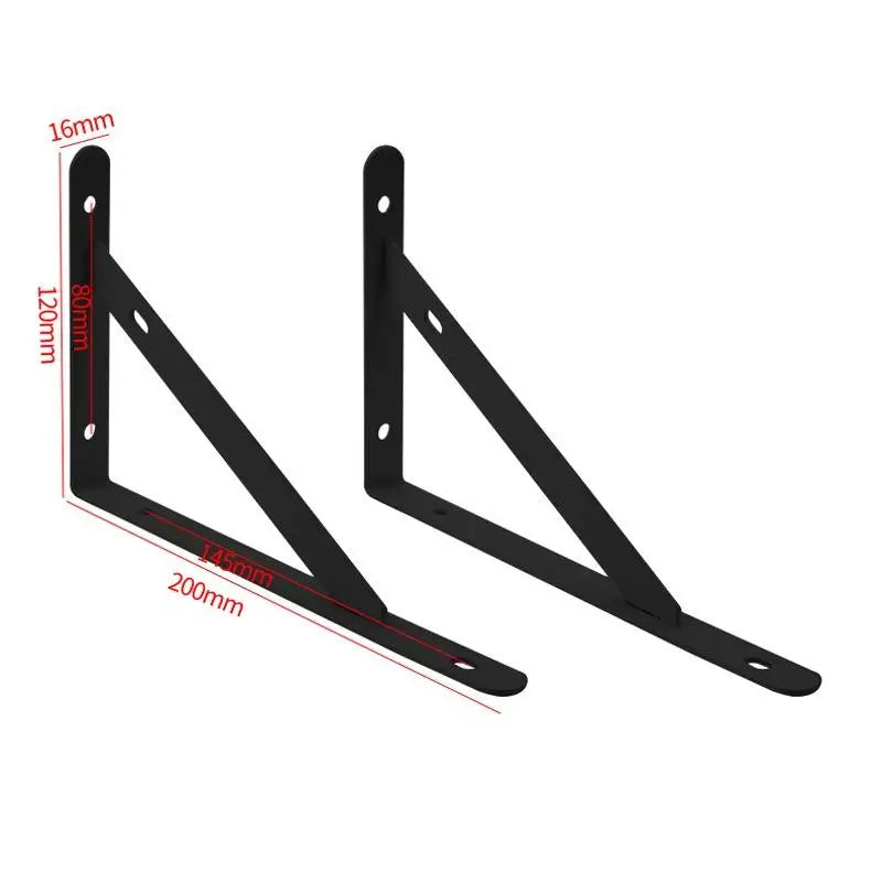 2Pcs Wall Mount Joint Angle Without Screws Tripod Brack Shelf Floating Shelf Heavy Duty Black/White Steel For Decorative