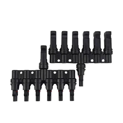 PV T Branch Photovoltaic Solar Connector 1000V 30A Male Female 1 to 2 3 4 5 6 PV Plug 2 3 4 5 6IN 1OUT Adapter